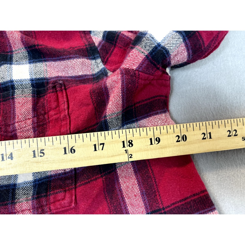 Wrangler Shirt Flannel Medium Wrancher Rancher‎ Red Plaid Long Sleeve Mens - Picture 11 of 14